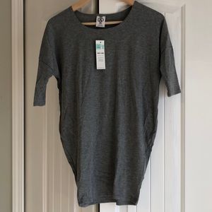 Ribbed grey Dolman sleeve top